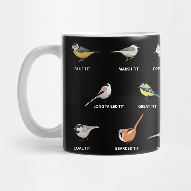 A collection of tit birds | Birding Gift by qwertydesigns